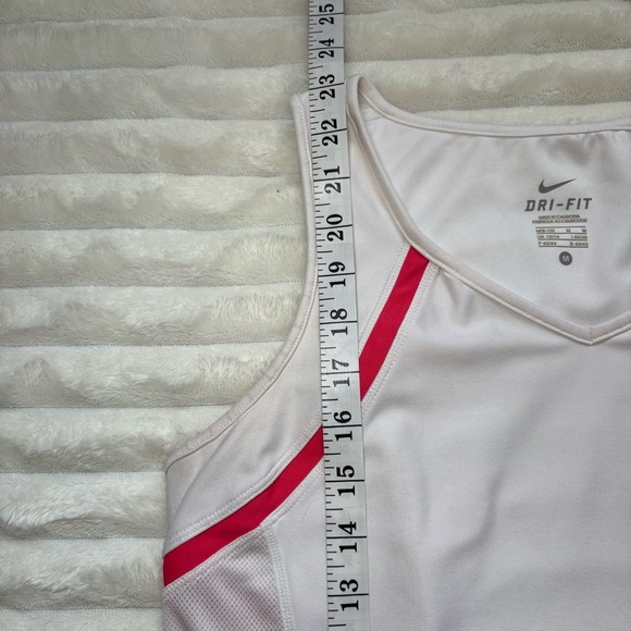 4/25$ Nike Dri-Fit Sleeveless Tank Top White with Pink Women’s Size Medium - Picture 6 of 6